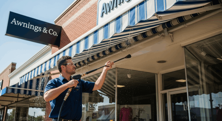 Professionnel nettoyage store banne