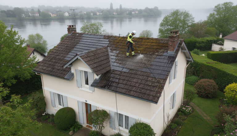 expert en nettoyage de toiture à villennes-sur-seine pour protéger votre maison de l'humidité fluviale. nos services assurent une toiture propre et durable, prévenant les infiltrations et les dégâts.