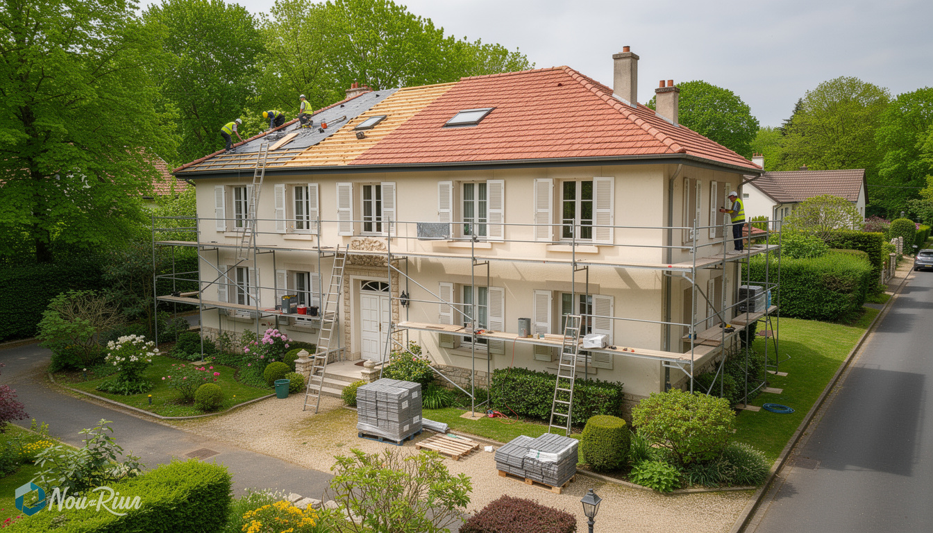 expert en réfection de toiture à noisy-le-roi, nous rénovons votre toit avec soin dans un cadre résidentiel verdoyant pour allier durabilité et esthétique.