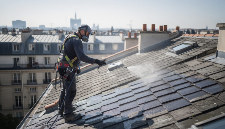 hydrofuge de toiture dans le 17e arrondissement : protégez efficacement votre toit contre la pollution et les intempéries grâce à notre traitement hydrofuge durable et performant.