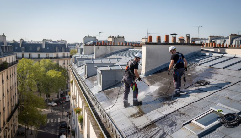 service professionnel de nettoyage de toiture à paris 15e, spécialisé dans les immeubles résidentiels de grenelle à vaugirard. protégez et embellissez votre toit avec nos experts.