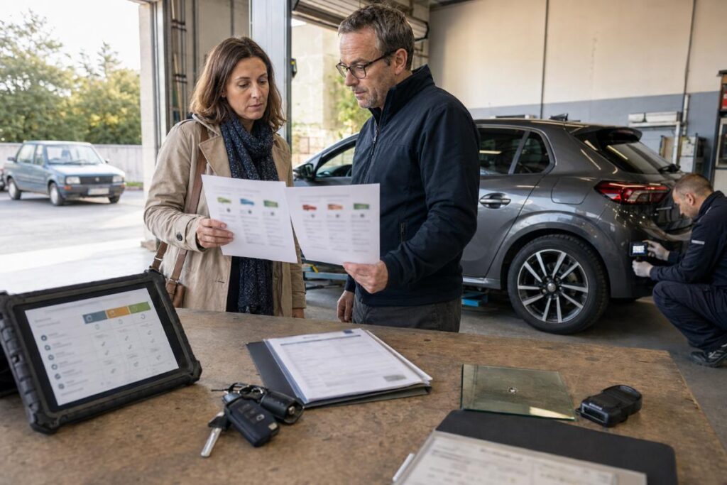 Comparer les garanties auto en atelier