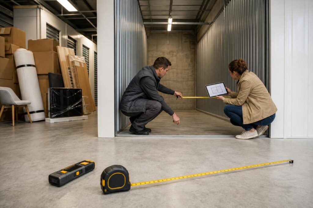 Définition du volume et de la surface du garde-meubles